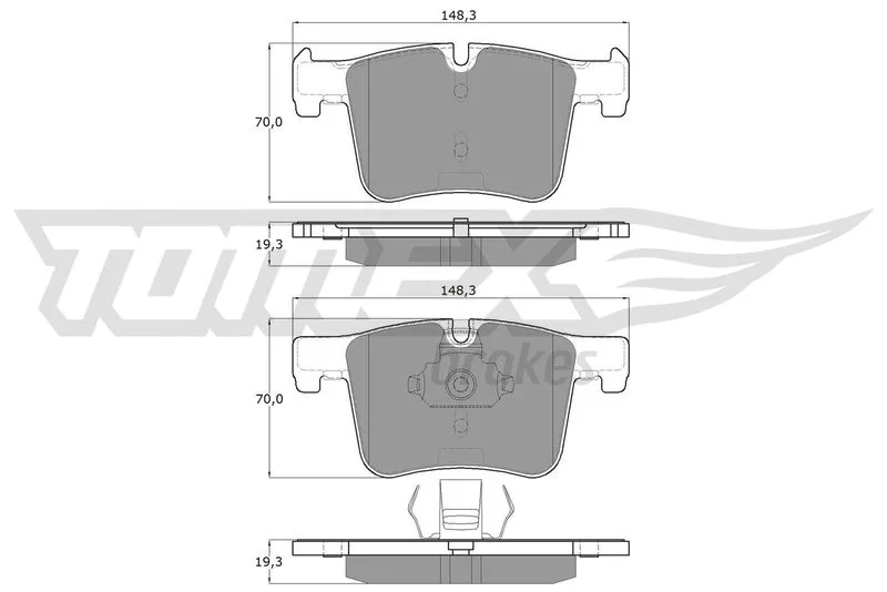 Stabdžių trinkelių rinkinys, diskinis stabdys TOMEX Brakes TX 16-85