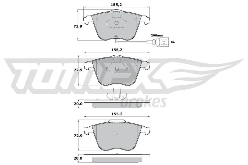 Stabdžių trinkelių rinkinys, diskinis stabdys TOMEX Brakes TX 17-12