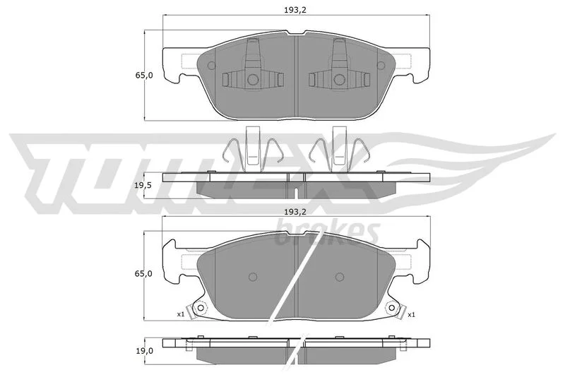 Stabdžių trinkelių rinkinys, diskinis stabdys TOMEX Brakes TX 18-39