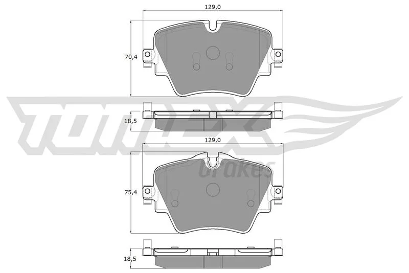 Stabdžių trinkelių rinkinys, diskinis stabdys TOMEX Brakes TX 18-43