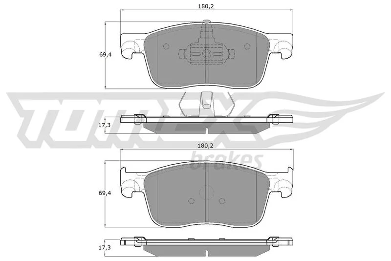 Stabdžių trinkelių rinkinys, diskinis stabdys TOMEX Brakes TX 18-63