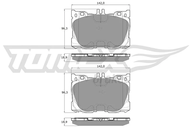 Stabdžių trinkelių rinkinys, diskinis stabdys TOMEX Brakes TX 18-75