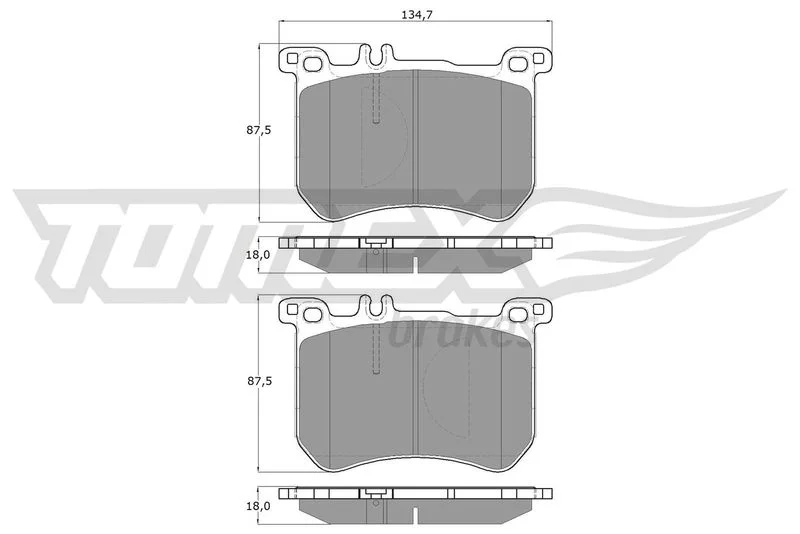 Stabdžių trinkelių rinkinys, diskinis stabdys TOMEX Brakes TX 18-77