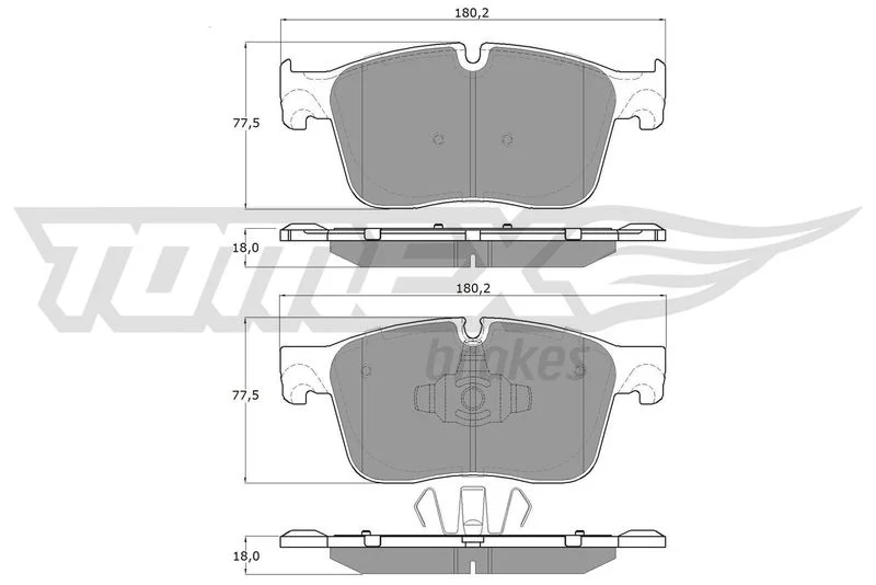 Stabdžių trinkelių rinkinys, diskinis stabdys TOMEX Brakes TX 18-84