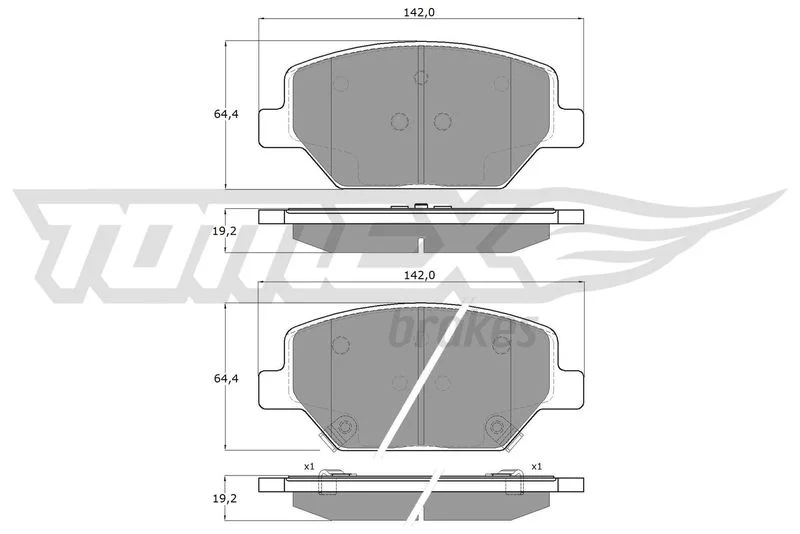 Stabdžių trinkelių rinkinys, diskinis stabdys TOMEX Brakes TX 19-10