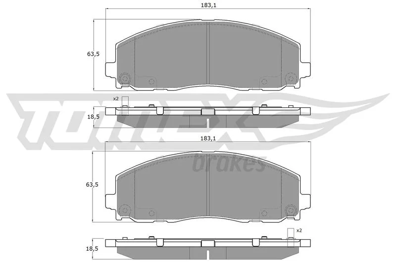 Stabdžių trinkelių rinkinys, diskinis stabdys TOMEX Brakes TX 19-19