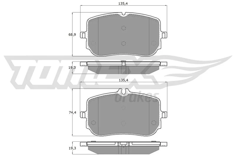 Stabdžių trinkelių rinkinys, diskinis stabdys TOMEX Brakes TX 19-48