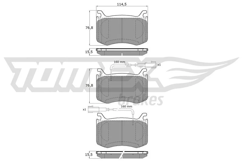 Stabdžių trinkelių rinkinys, diskinis stabdys TOMEX Brakes TX 19-56