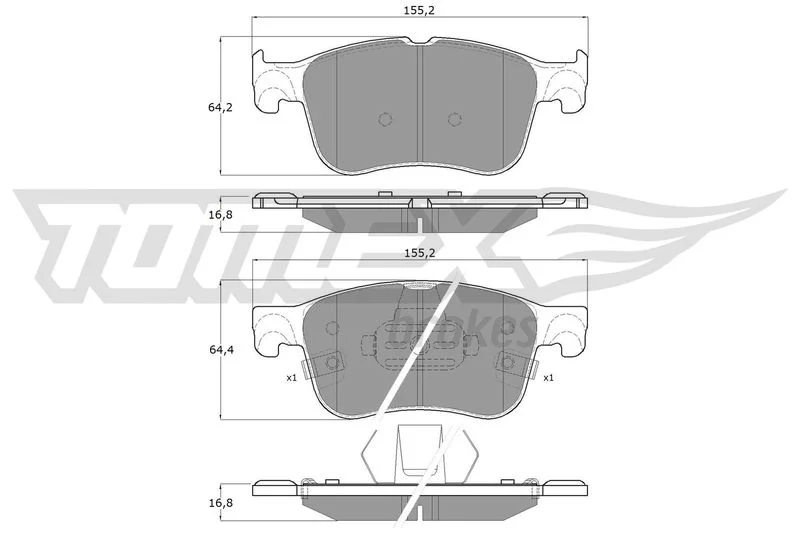 Stabdžių trinkelių rinkinys, diskinis stabdys TOMEX Brakes TX 19-70