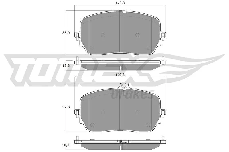 Stabdžių trinkelių rinkinys, diskinis stabdys TOMEX Brakes TX 19-78