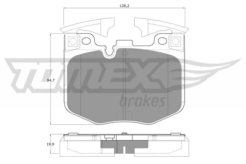 Stabdžių trinkelių rinkinys, diskinis stabdys TOMEX Brakes TX 19-86