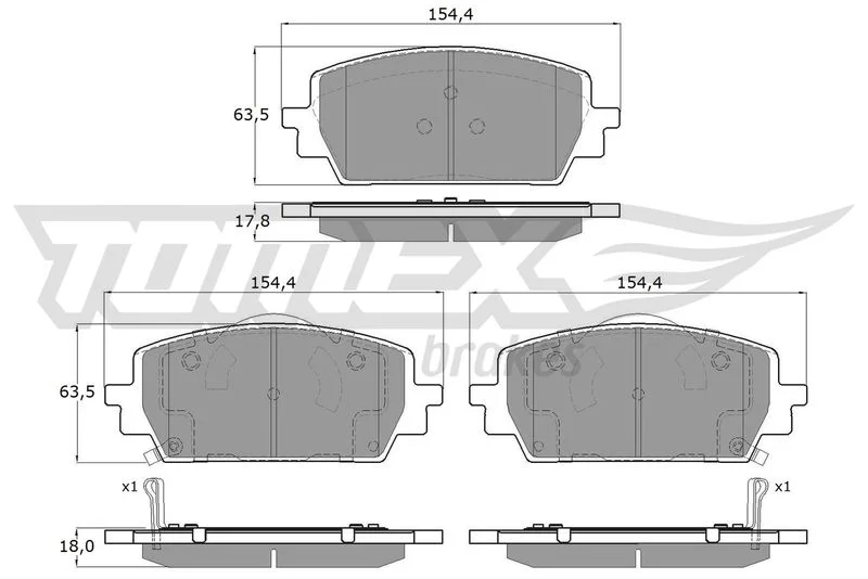 Stabdžių trinkelių rinkinys, diskinis stabdys TOMEX Brakes TX 60-18