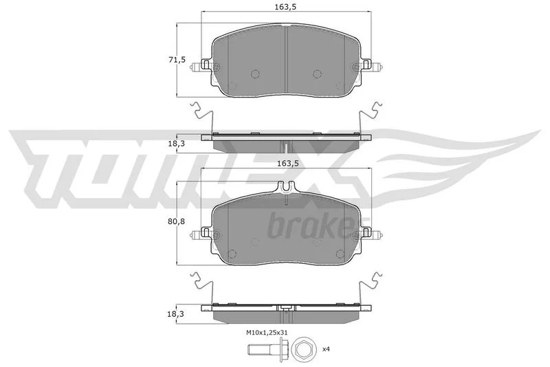 Stabdžių trinkelių rinkinys, diskinis stabdys TOMEX Brakes TX 60-30