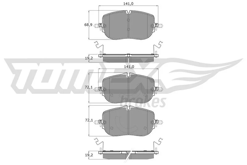 Stabdžių trinkelių rinkinys, diskinis stabdys TOMEX Brakes TX 60-52