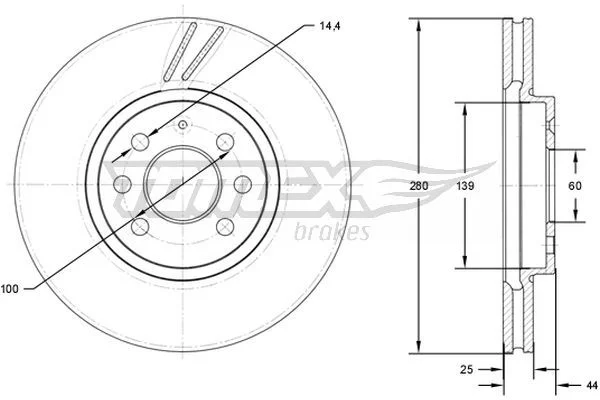 Stabdžių diskas TOMEX Brakes TX 71-20