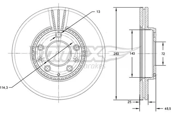 Stabdžių diskas TOMEX Brakes TX 71-41
