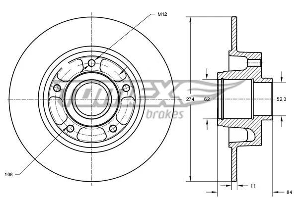 Stabdžių diskas TOMEX Brakes TX 71-831