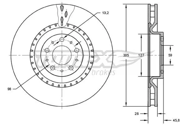 Stabdžių diskas TOMEX Brakes TX 71-86