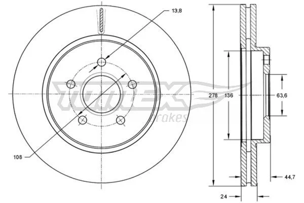 Stabdžių diskas TOMEX Brakes TX 72-27