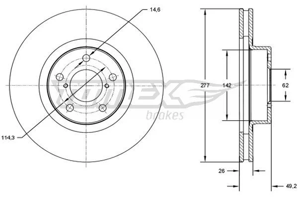 Stabdžių diskas TOMEX Brakes TX 72-83