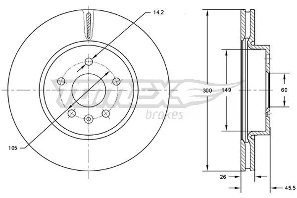 Stabdžių diskas TOMEX Brakes TX 73-17