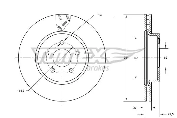 Stabdžių diskas TOMEX Brakes TX 73-63