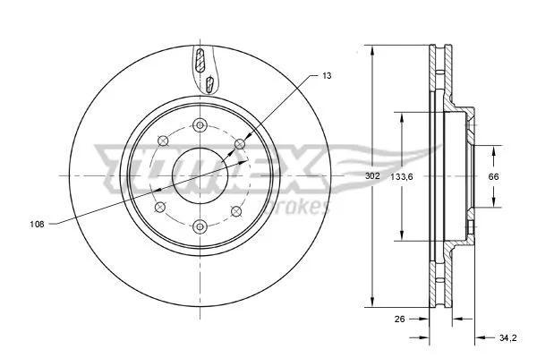 Stabdžių diskas TOMEX Brakes TX 73-64