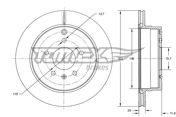 Stabdžių diskas TOMEX Brakes TX 73-71