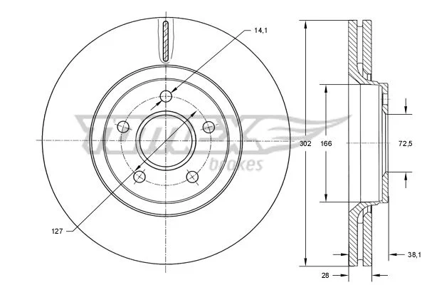 Stabdžių diskas TOMEX Brakes TX 73-77