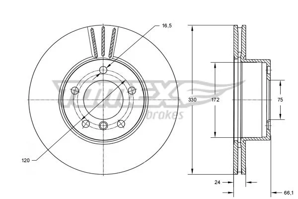 Brake Disc TOMEX Brakes TX 73-97