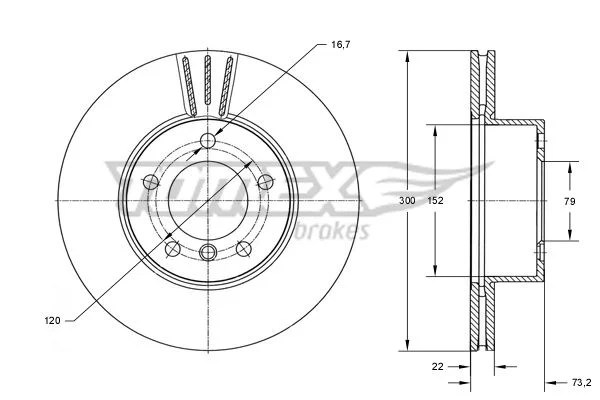 Stabdžių diskas TOMEX Brakes TX 74-01