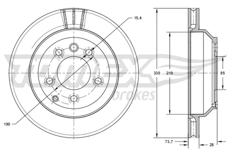 Stabdžių diskas TOMEX Brakes TX 74-16