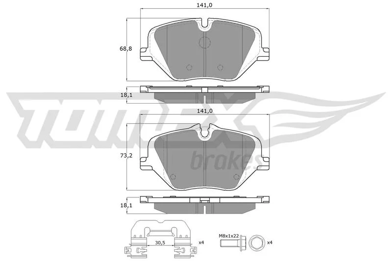 Brake Pad Set, disc brake TOMEX TX 60-75