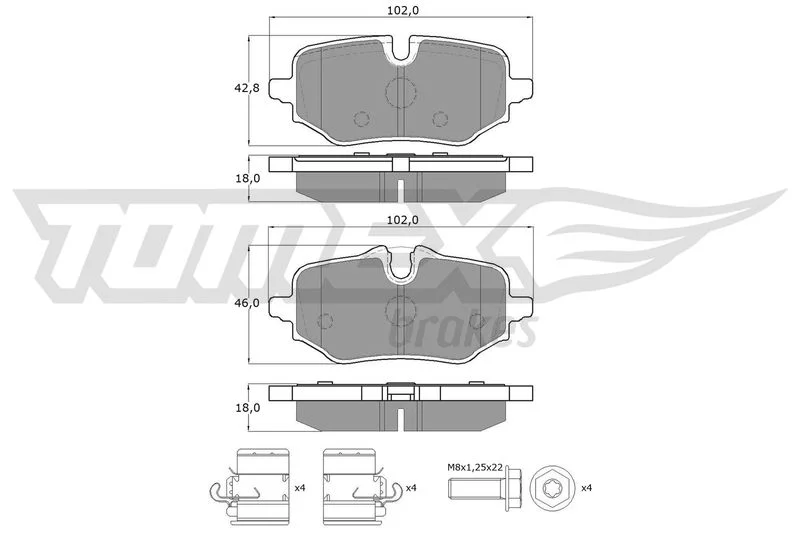 Brake Pad Set, disc brake TOMEX TX 60-77