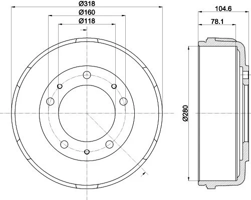Brzdový bubon HELLA PAGID 8DT 355 300-451