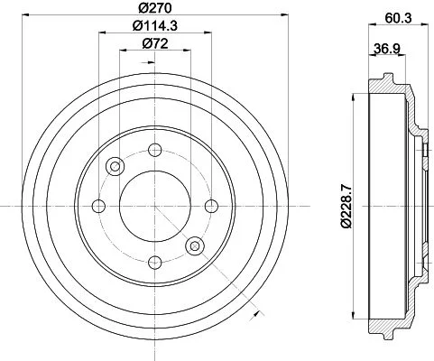 Brzdový bubon HELLA PAGID 8DT 355 303-071
