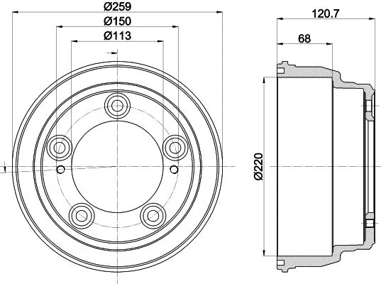 Brake Drum HELLA PAGID 8DT 355 303-221