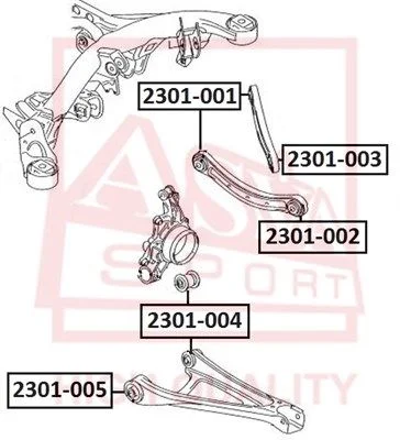 Valdymo svirties/išilginių svirčių įvorė ASVA 2301-005