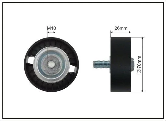 Deflection/Guide Pulley, V-ribbed belt CAFFARO 01-38 SC
