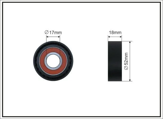 Tensioner Pulley, V-ribbed belt CAFFARO 04-00