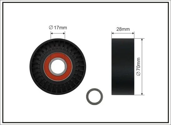 Tensioner Pulley, V-ribbed belt CAFFARO 11-90