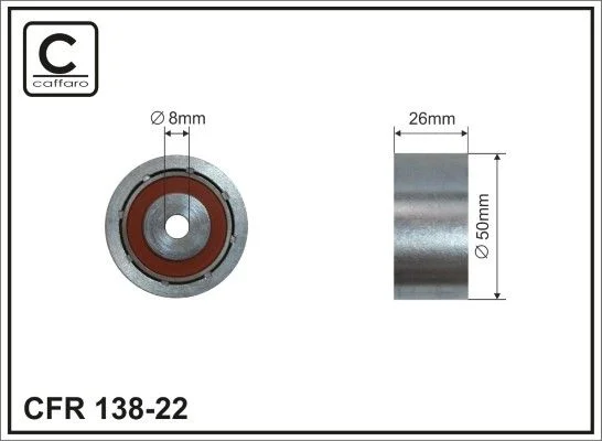 Deflection/Guide Pulley, V-ribbed belt CAFFARO 138-22