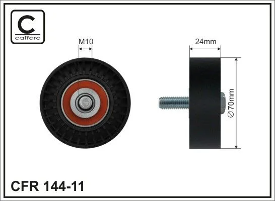Deflection/Guide Pulley, V-ribbed belt CAFFARO 144-11