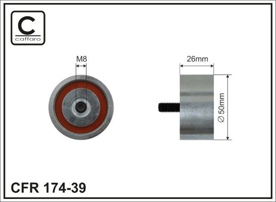 Deflection/Guide Pulley, V-ribbed belt CAFFARO 174-39