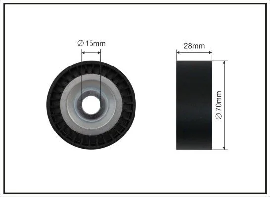 Tensioner Pulley, V-ribbed belt CAFFARO 180-87