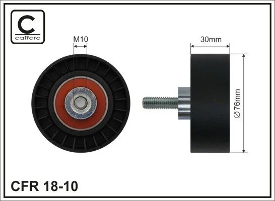 Deflection/Guide Pulley, V-ribbed belt CAFFARO 18-10