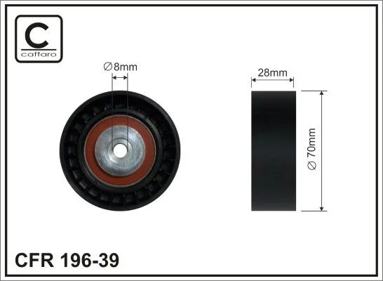 Deflection/Guide Pulley, V-ribbed belt CAFFARO 196-39