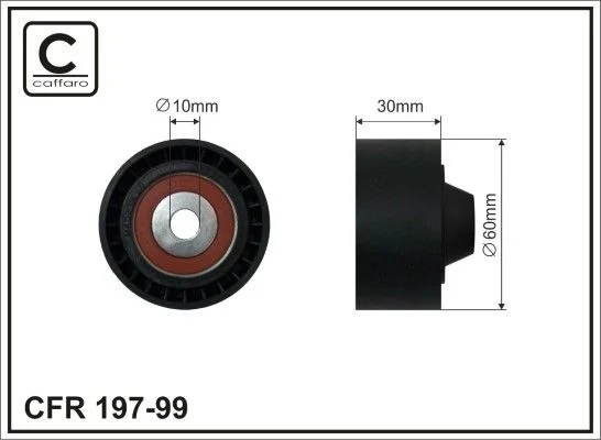 Deflection/Guide Pulley, V-ribbed belt CAFFARO 197-99