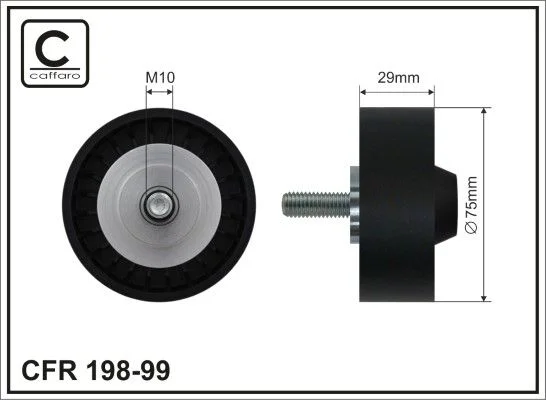 Deflection/Guide Pulley, V-ribbed belt CAFFARO 198-99