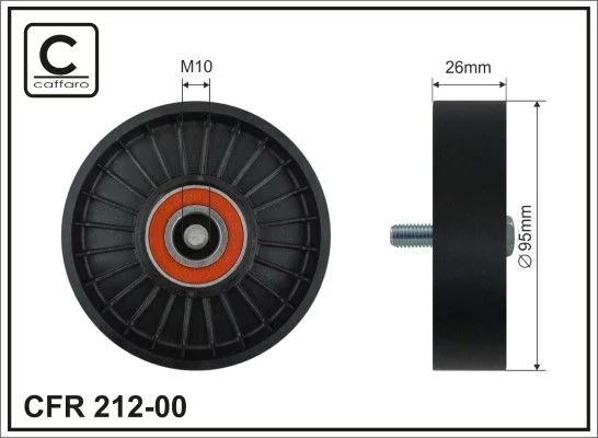 Deflection/Guide Pulley, V-ribbed belt CAFFARO 212-00